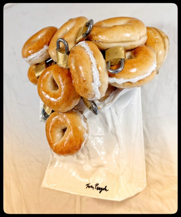 Bagels & Locks detail view by Tom Pergola Fine Art, Los Angeles pop artist, the King of Pop Art