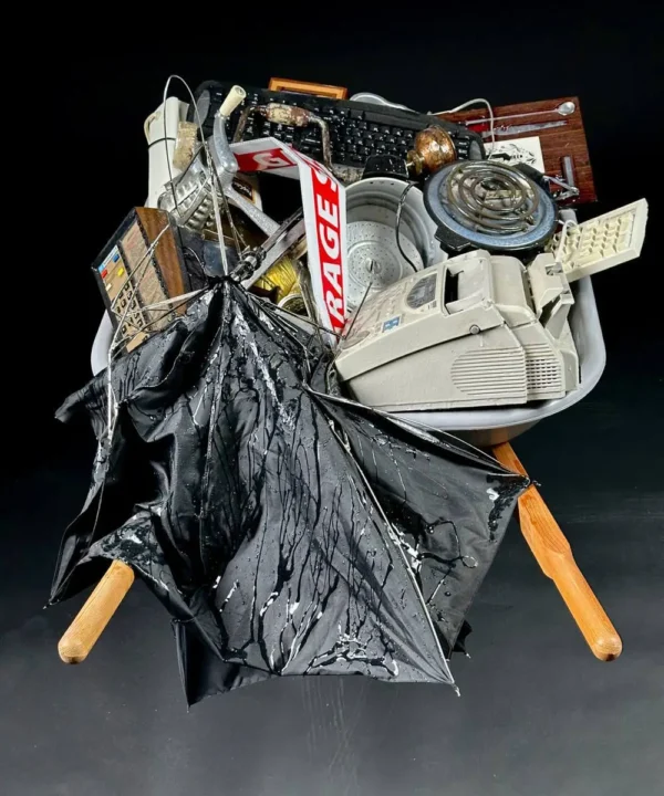 Retro Stuff Rainstorm, original pop art sculpture by Los Angeles pop artist Tom Pergola