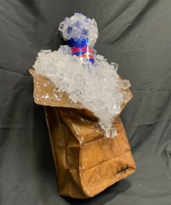 Left Side View of Red bull on Ice by Tom Pergola Fine Art