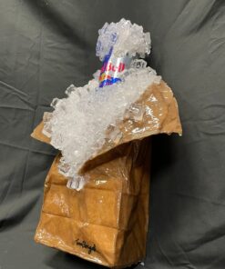 Side View of Red bull on Ice by Tom Pergola Fine Art