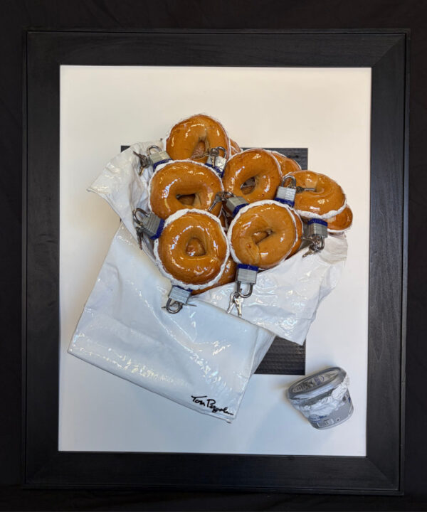 Bagels & Locks, original pop art by Tom Pergola Fine Art, Los Angeles pop artist and the King of Pop Art