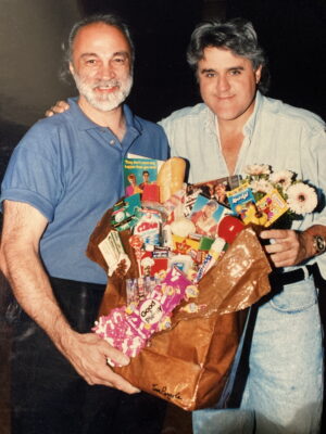 jay leno with tom pergola fine art assemblage plastique