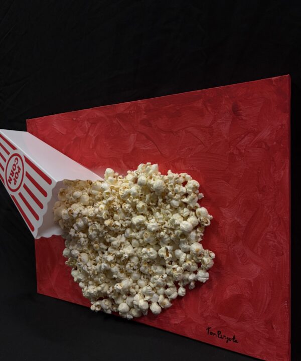 Pop Corn On Red by Tom Pergola Fine Art, Los Angeles pop artist, the King of Pop Art