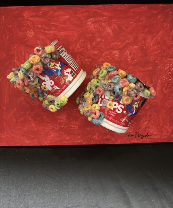 Froot Loops Spill detail view by Tom Pergola Fine Art, Los Angeles pop artist, the King of Pop Art